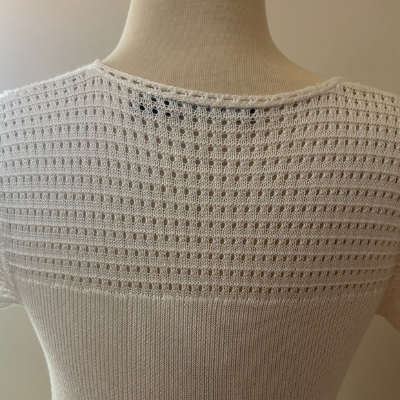 Lauren Ralph Lauren White Knit V-Neck Midi Dress - Picture 6 of 8